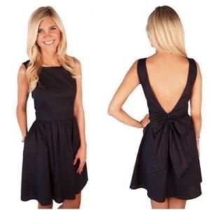 Lauren James Emerson Black Searsucker Dress Low Back